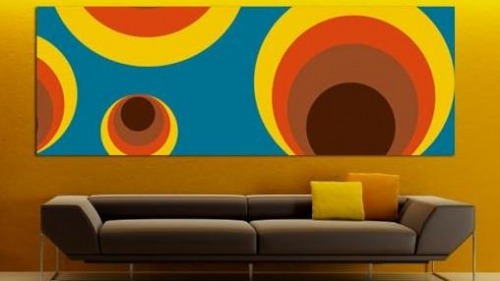 soggiorno vintage colorato